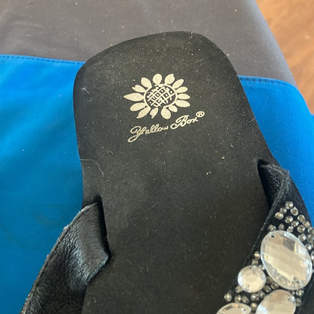 Stylish Black Sandals with Gem Accents 7 - Picture 3 of 5